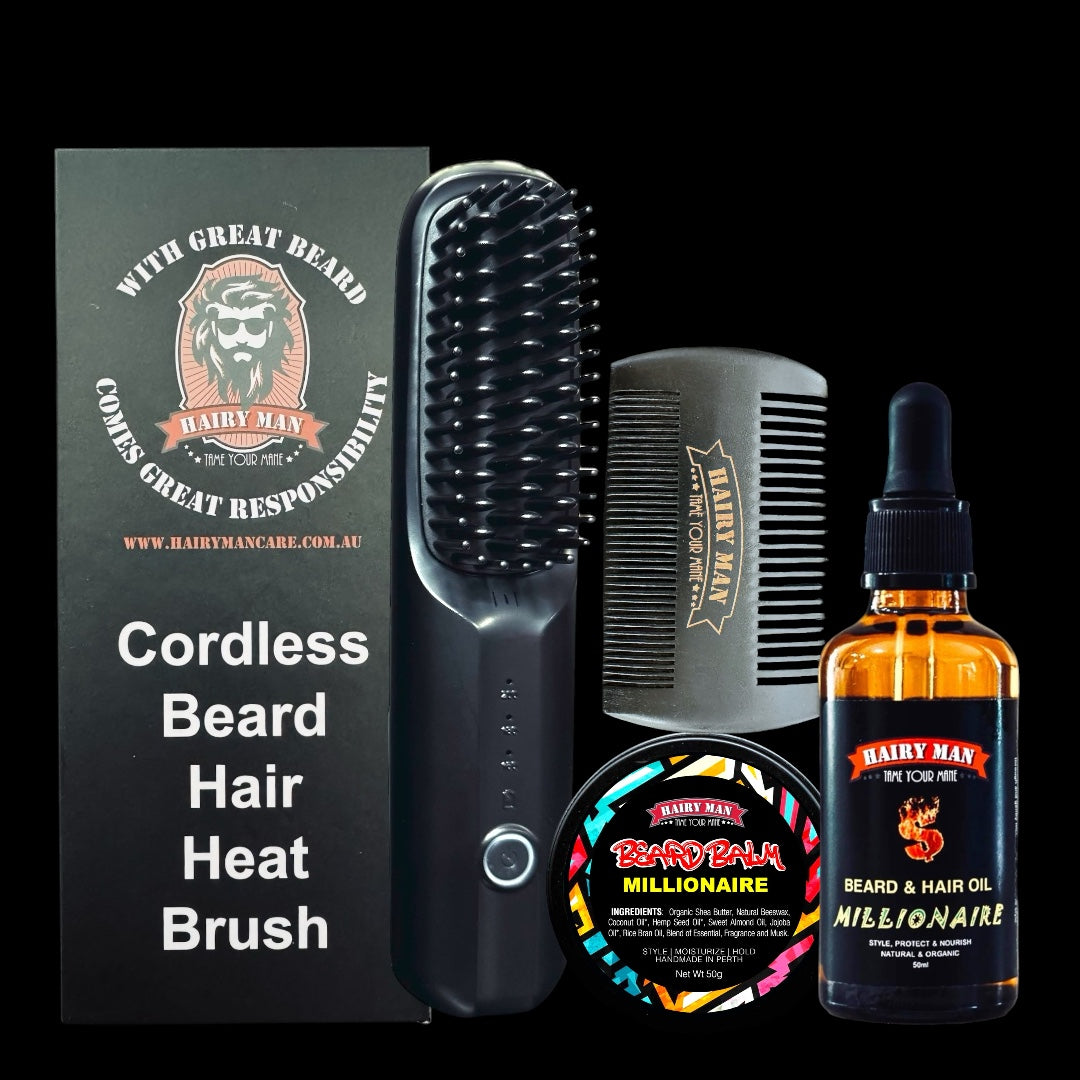 Beard Heat Brush Styling Kit - Hairy Man Care