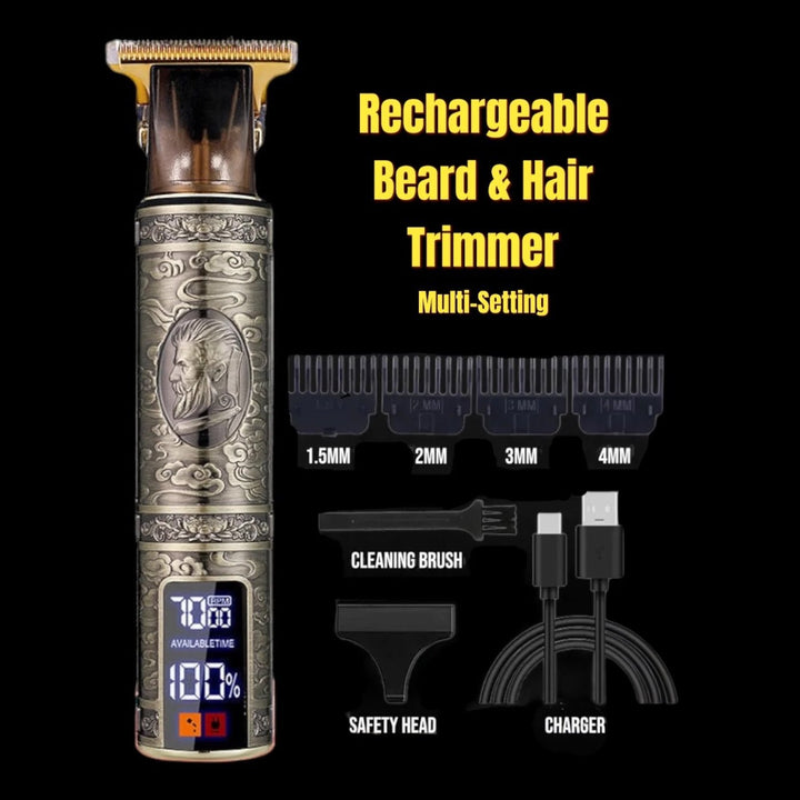 Hair/Beard Trimmer - Salon Grade - Cordless And Rechargeable - Hairy Man Care