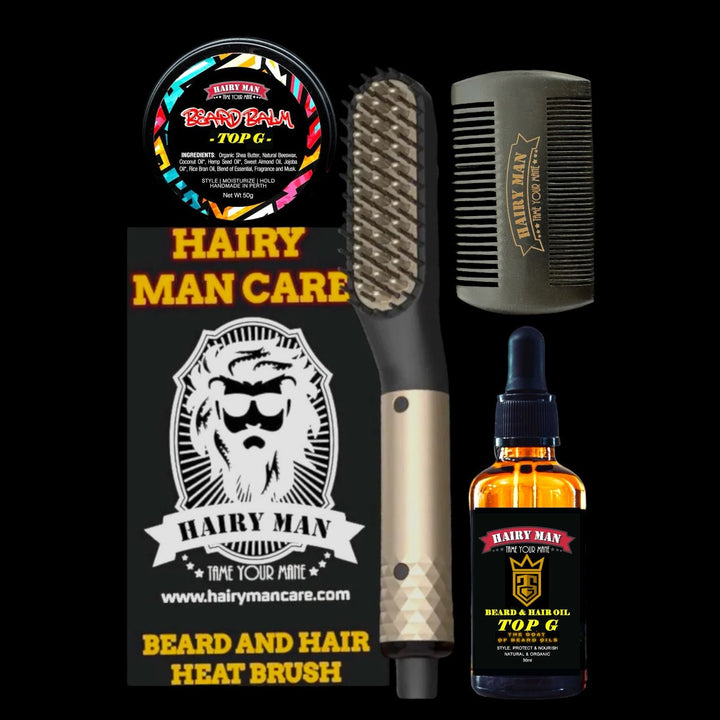 Beard Heat Brush Styling Kit - Hairy Man Care